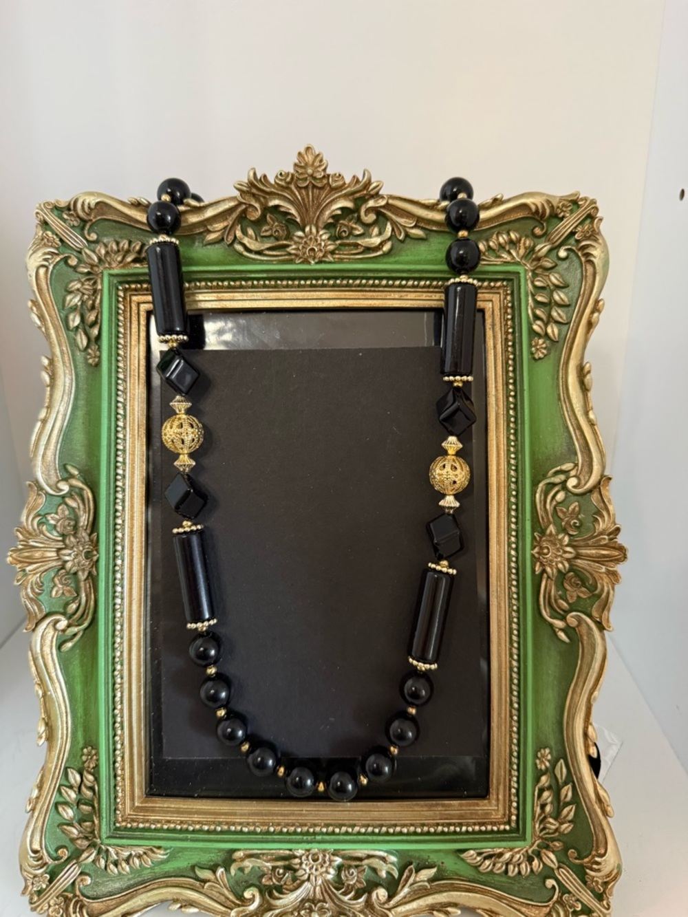 Lucite Black & Gold necklace